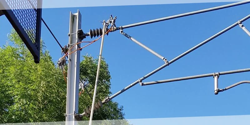 Electrification work on railway